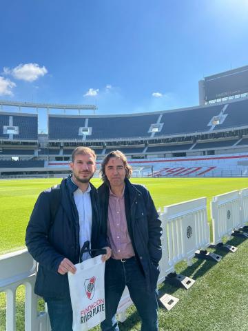Da sinistra Alessio Novi e Tiberio Daddi durante la visita a Buenos Aires