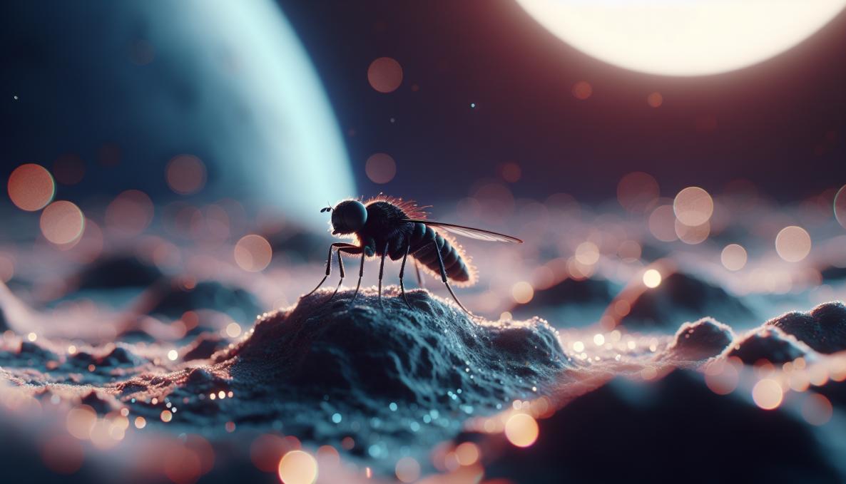Black soldier fly on the moon_Studio scientifico che dimostra dimostra come le larve di una particolare specie di mosca siano in grado di svilupparsi in un simulante di regolite lunare